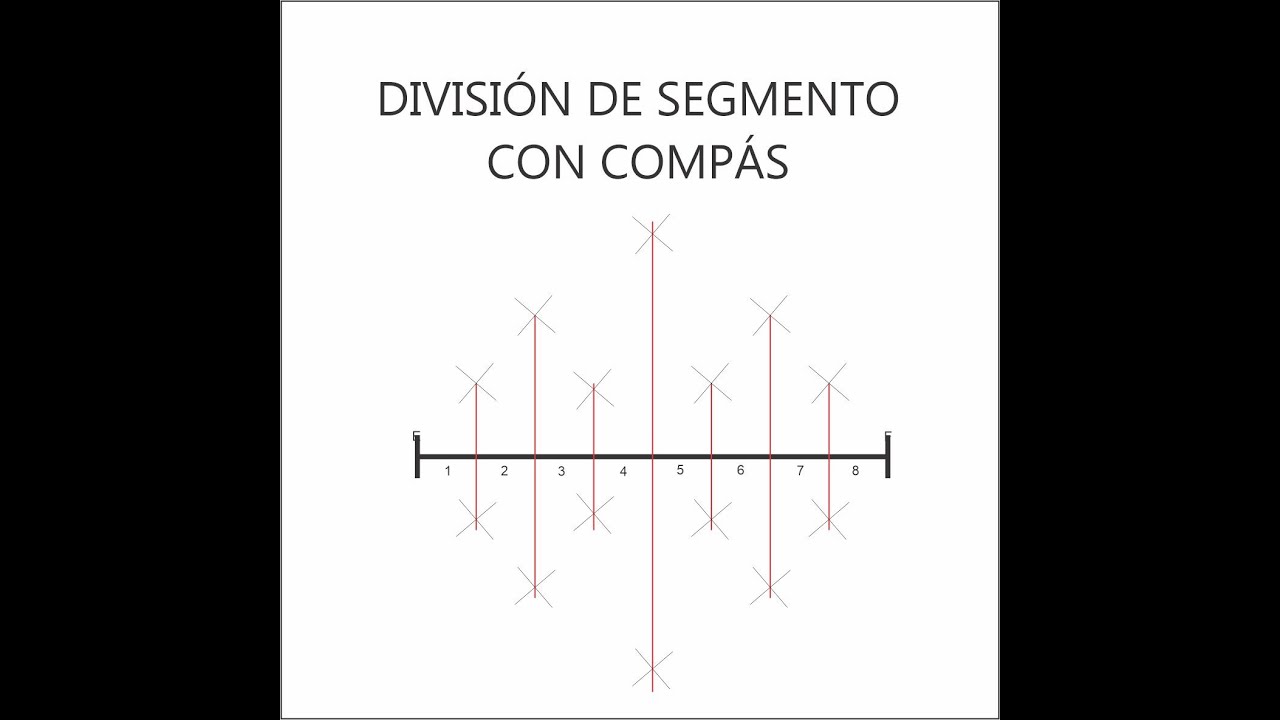 División de un segmento en 2, 4 y 8 partes iguales