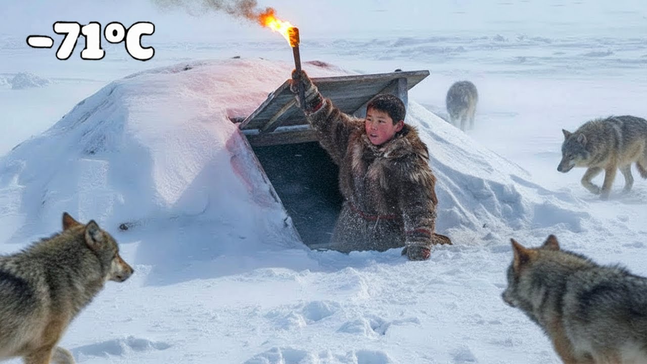 –71°C Survival Ep 10: Home Alone in Yakutia | A Young Boy Faces a Pack of Wolves in the Frozen Night