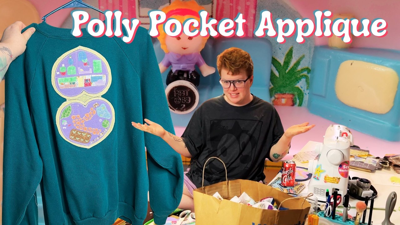 Making A Polly Pocket Sweatshirt 🩷 | Let's Upcycle Fabric Scraps!
