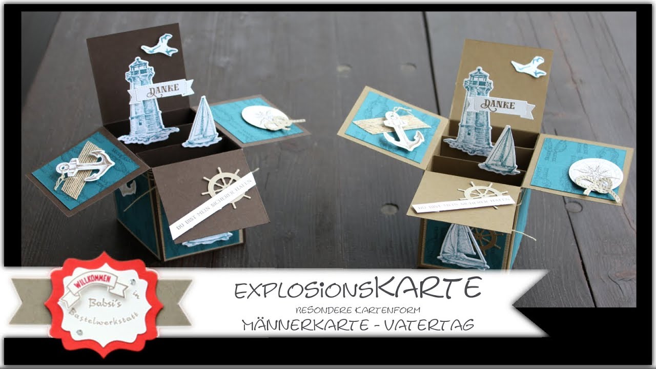 Besondere Kartenform: Explosionskarte - Männerkarte - Vatertagskarte basteln - Stampin´Up!
