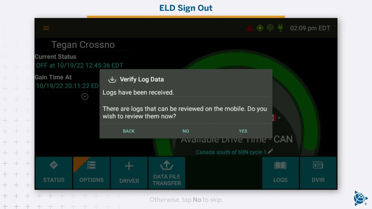 ELD Sign Out