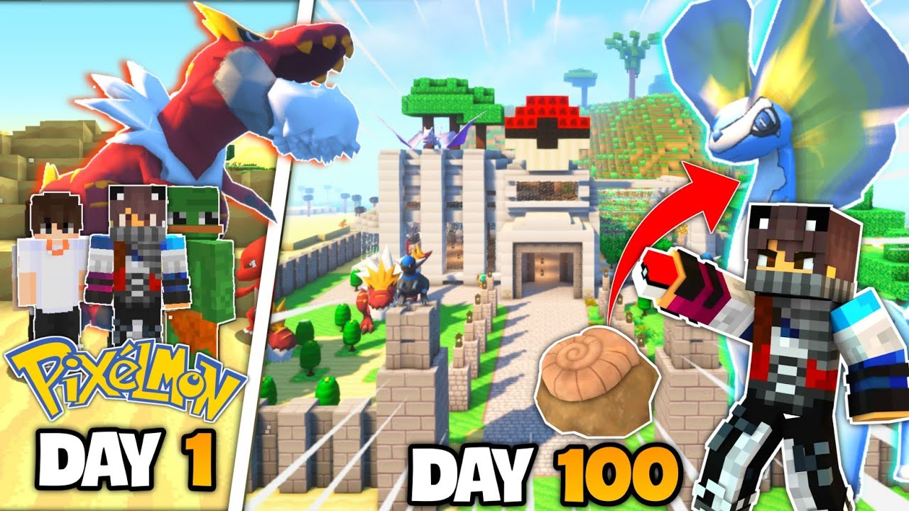 100 NGÀY TRONG MINECRAFT PIXELMON MÌNH HỒI SINH TOÀN BỘ POKEMON TIỀN SỬ