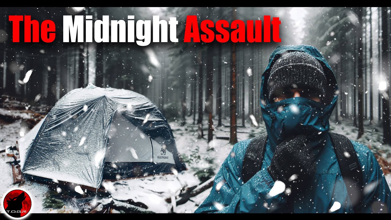 The Midnight Blizzard - Heavy Snow, Powerful Winds - Winter Storm Camping Adventure