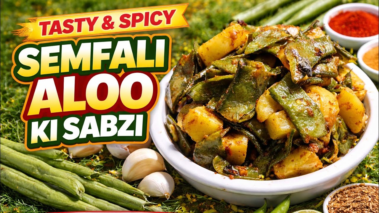आज हम बनाएंगे सेम फली मिक्स आलू की ड्राई सब्ज़ी लहसुन वाली |semfali dry sabji recipe |semfali sabji