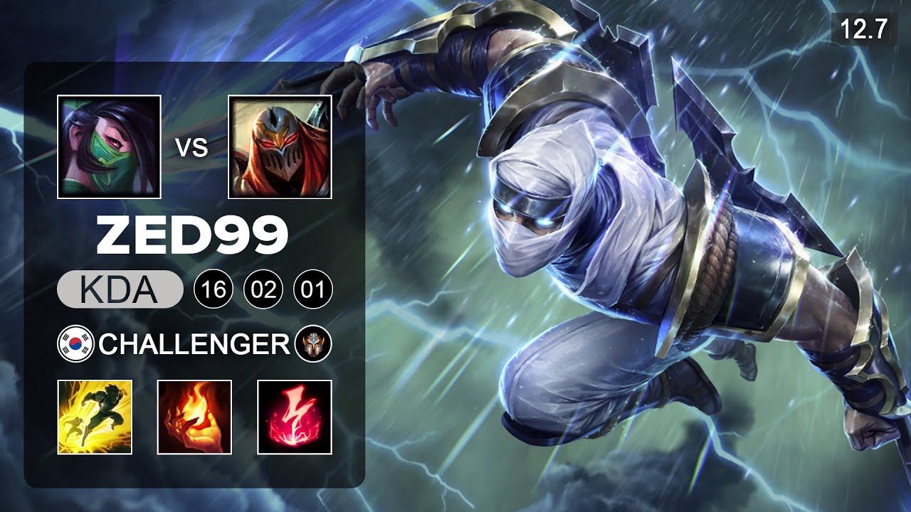 ZED99 Zed vs Akali Mid - KR Challenger - Patch 12.7 Season 12