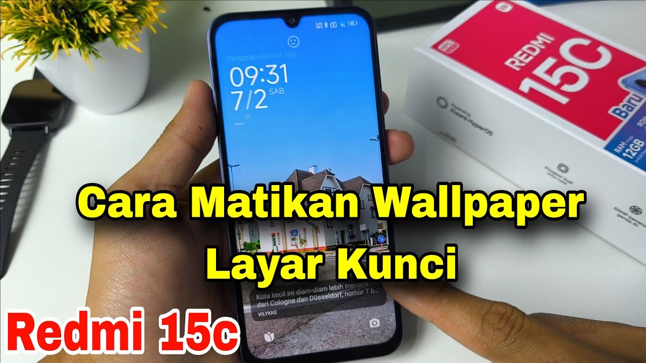 cara matikan komedi putar wallpaper di layar kunci HP redmi 15c 