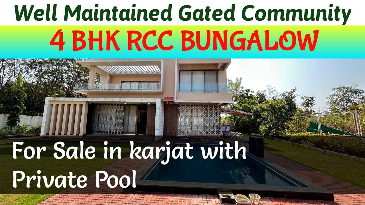 4 BHK 3000sqft Bungalow on 7263sqft NA Plot For Sale in Well Maintained Gated Community in karjat.