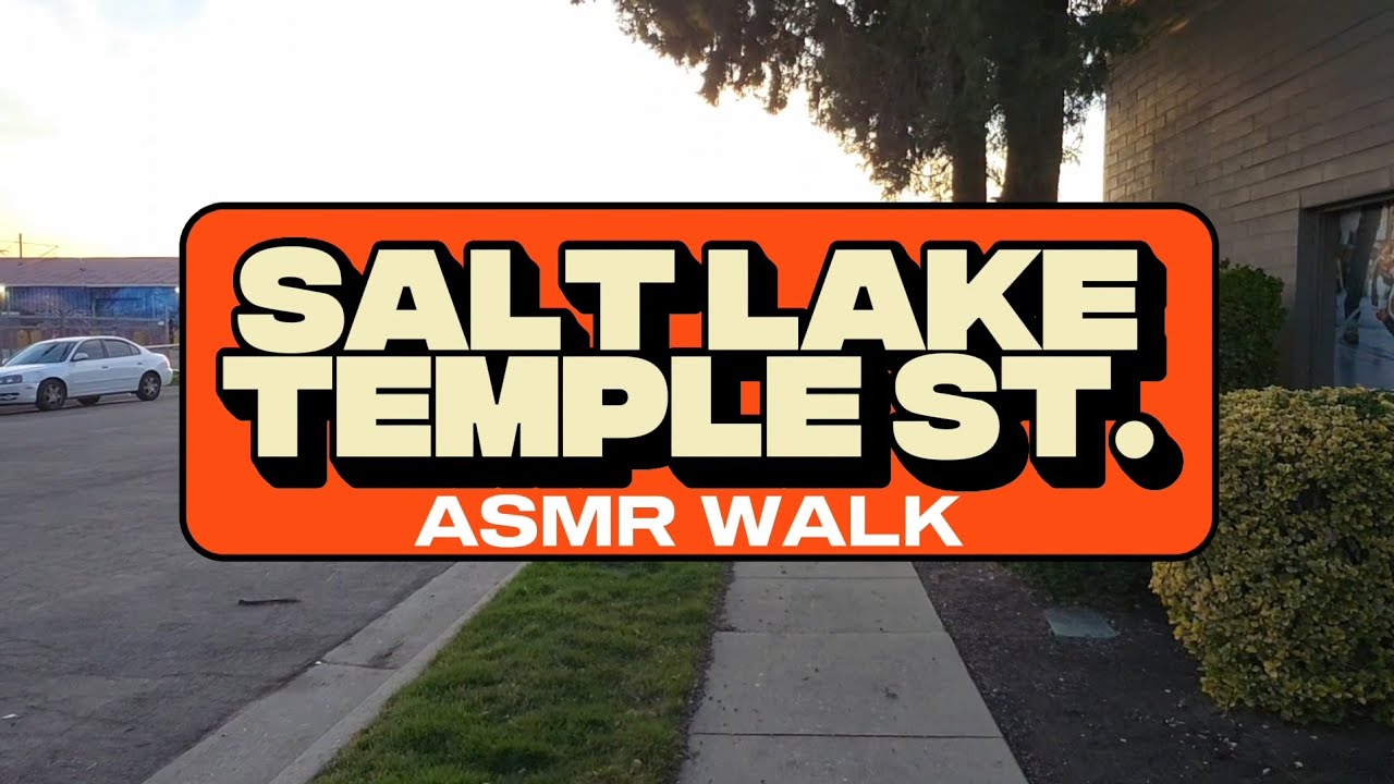 ASMR Sunset to Night Walk – Temple Street | South Salt Lake City Street Sounds & Urban Vibes