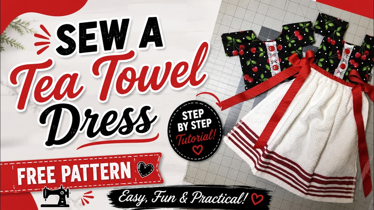 Сшейте платье из кухонных полотенец — пошаговое руководство — БЕСПЛАТНАЯ выкройка — идея для праз...