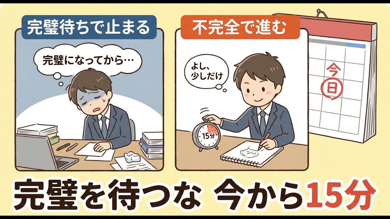 準備ばかりで動けない人へ：完璧をやめて今から進む3つの方法