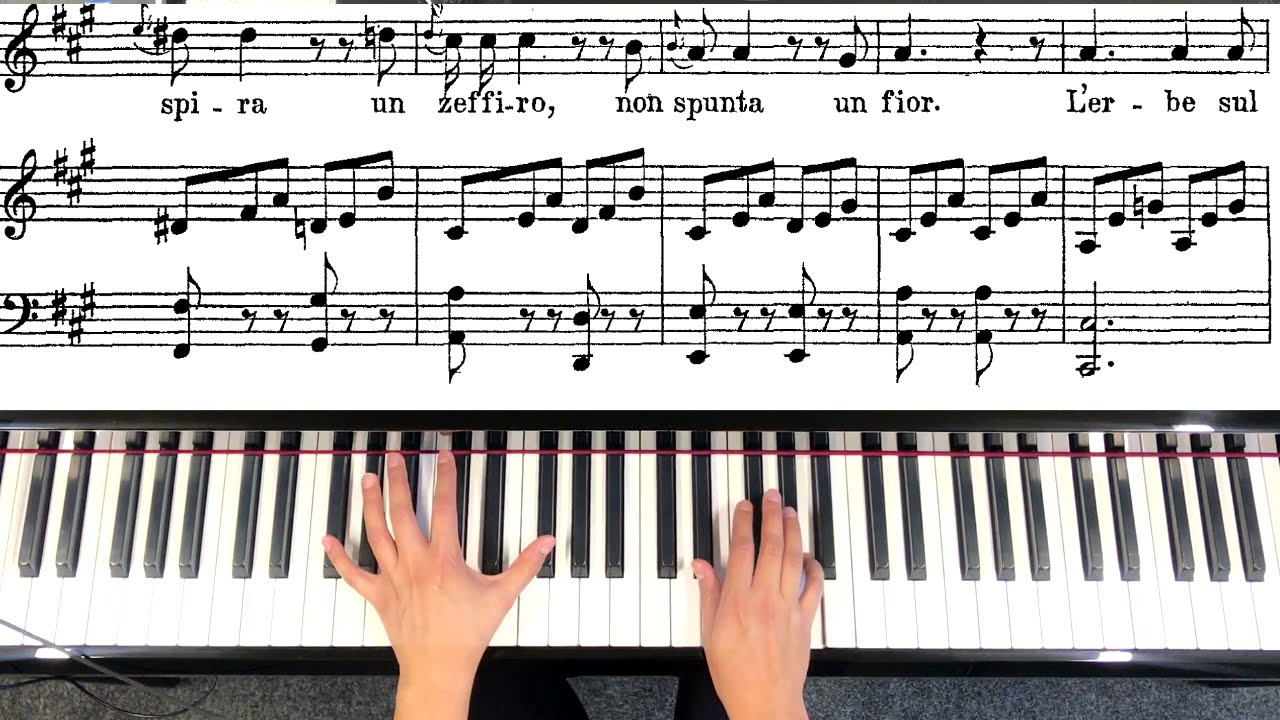Nicola Vaccai- Piano accompaniment- Senza l'amabile - A Major - High voice