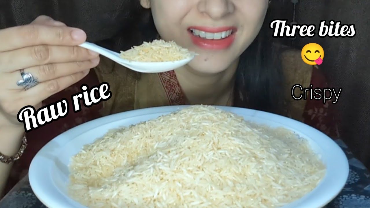 ASMR RAW RICE EATING|| BASMATI RAW RICE EATING|| WITH 3 BITES|| CRUNCHY SOUND 🔊 😋