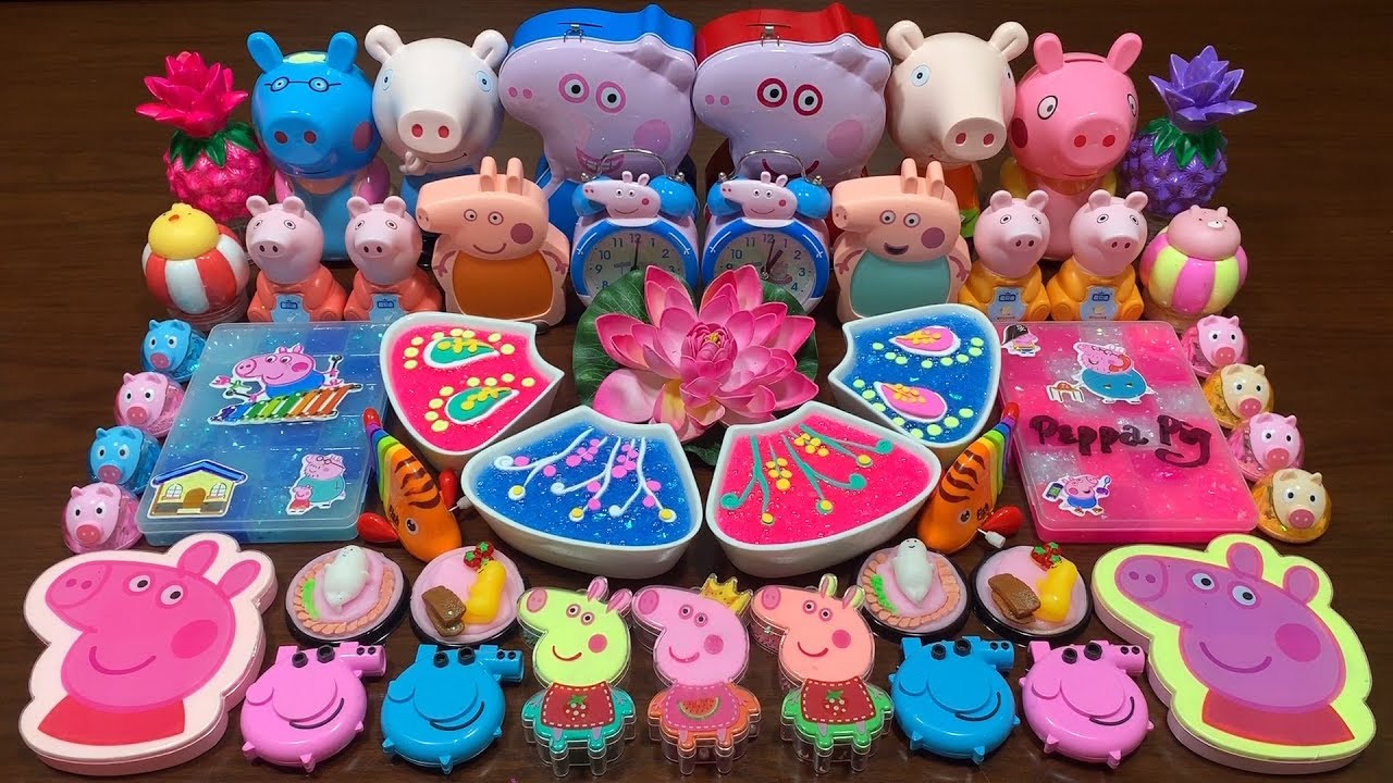 Festival of Colors ! PEPPA PIGS ! Mixing Random Things Into Slime !! Satisfying Slime Smoothie #791