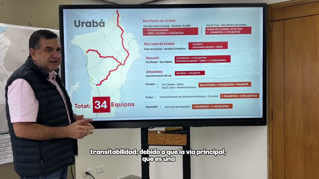 Emergencias viales por lluvias en Antioquia
