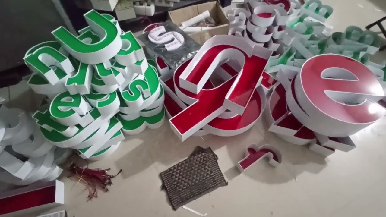 How to make F groove profile channel letter in 3D acrylic letter raising