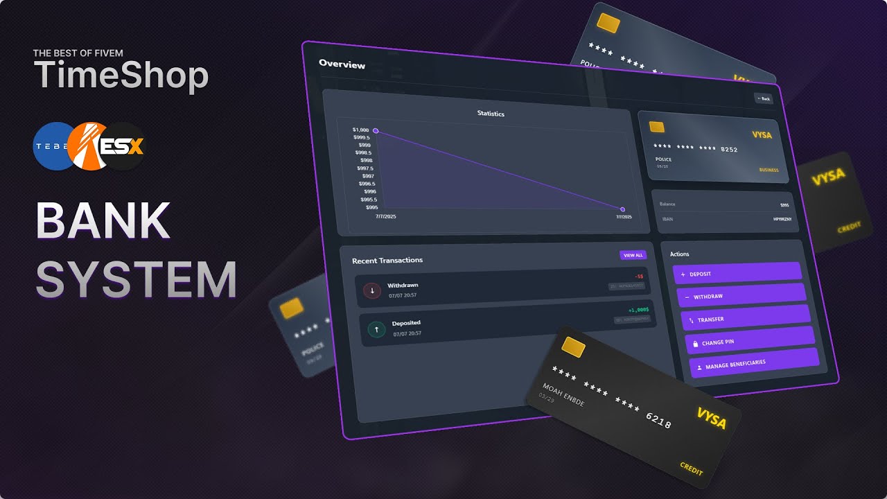 BANK SYSTEM [ESX] - FiveM Script
