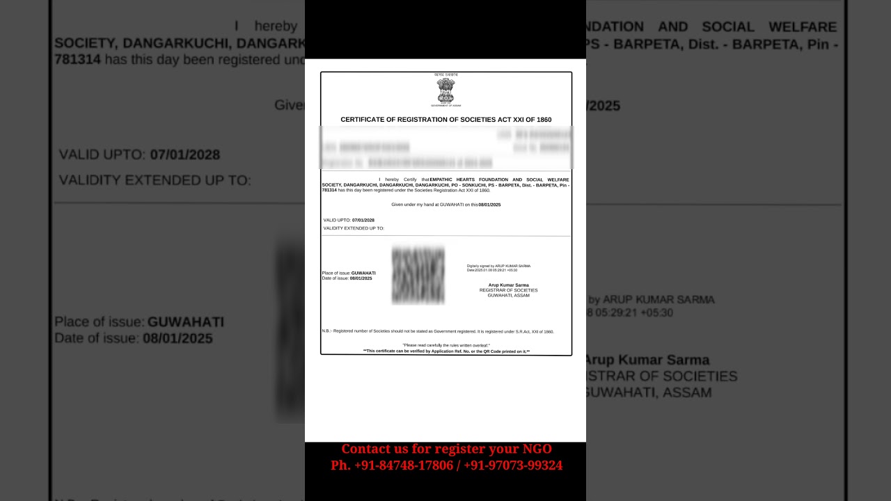 NGO Registration in Assam | How to Register a Society in Assam|#ngoregistration #shorts #ytshort