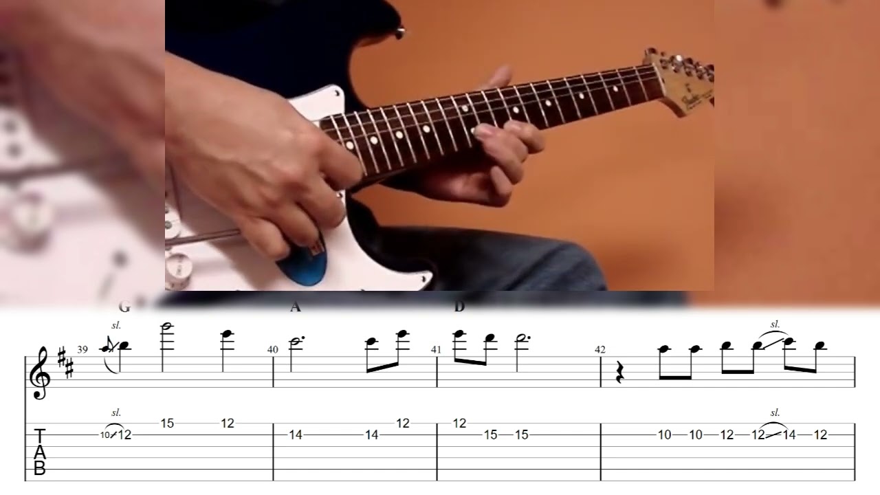 California Blue guitar tab on screen