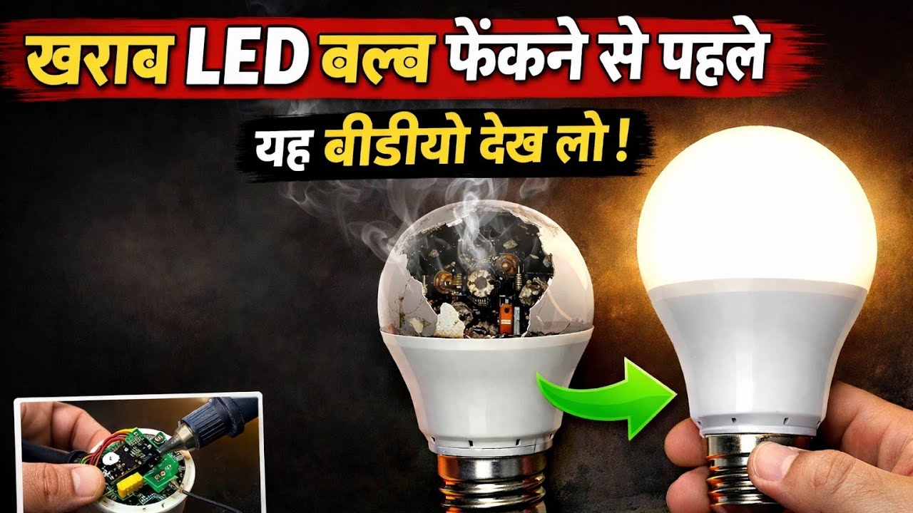 खराब LED बल्ब फेंकने से पहले यह वीडियो देख लो ! | How to Repair LED Bulb at Home