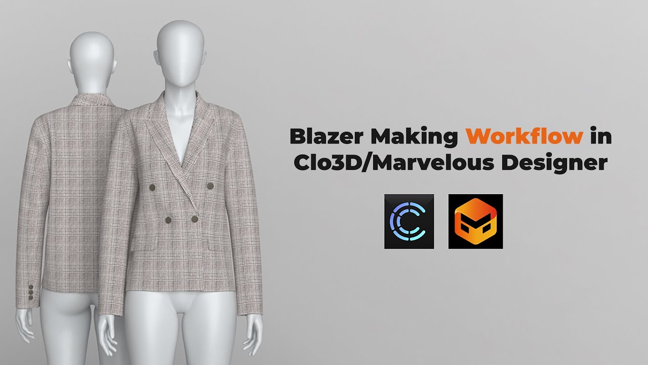 Blazer making workflow in Clo3d/ Marvelous Designer | Clo3d Tutorials | 3d garment making in clo3d