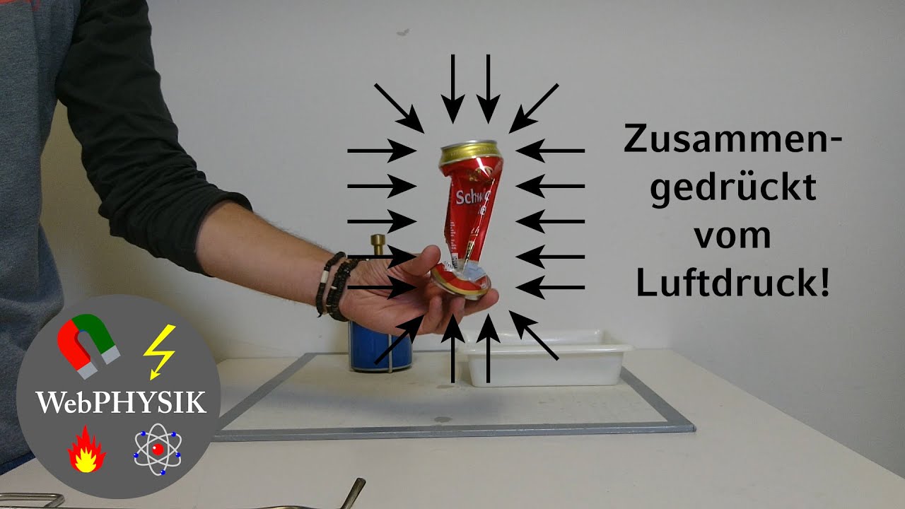 Implodierende Dose - Luftdruck zerstört eine Getränkedose
