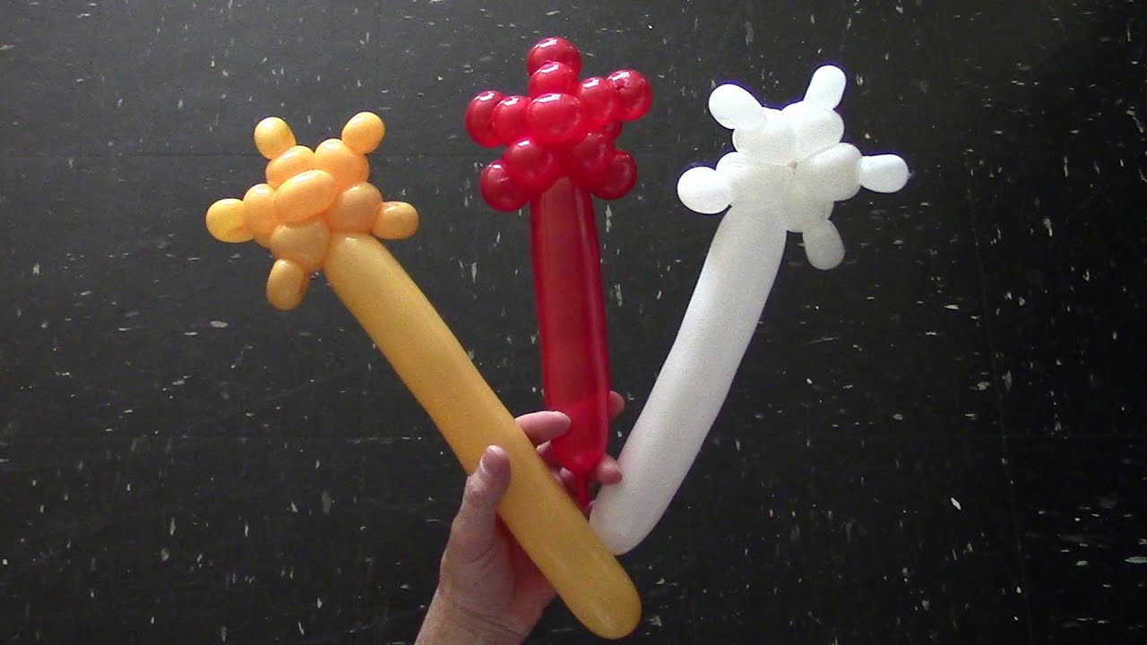 One balloon star wand snowflake