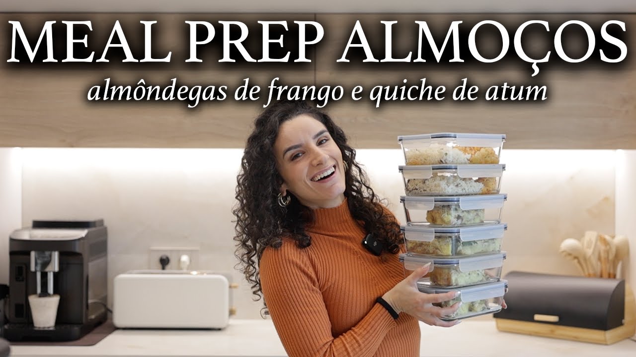 MEAL PREP DOS ALMOÇOS DA SEMANA - Almôndegas de frango e quiche de atum e espinafres