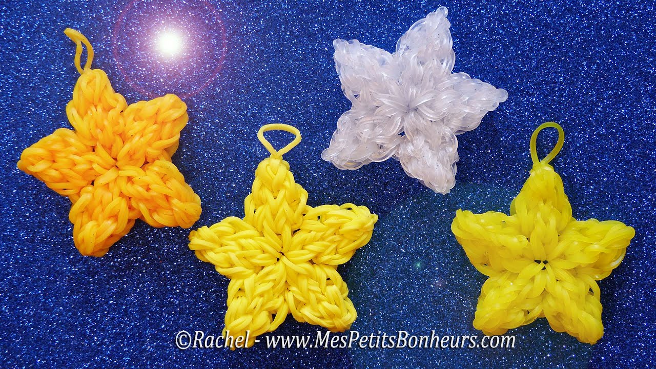 Tutoriel étoiles en élastiques Rainbow Loom - Bricolage de Noël