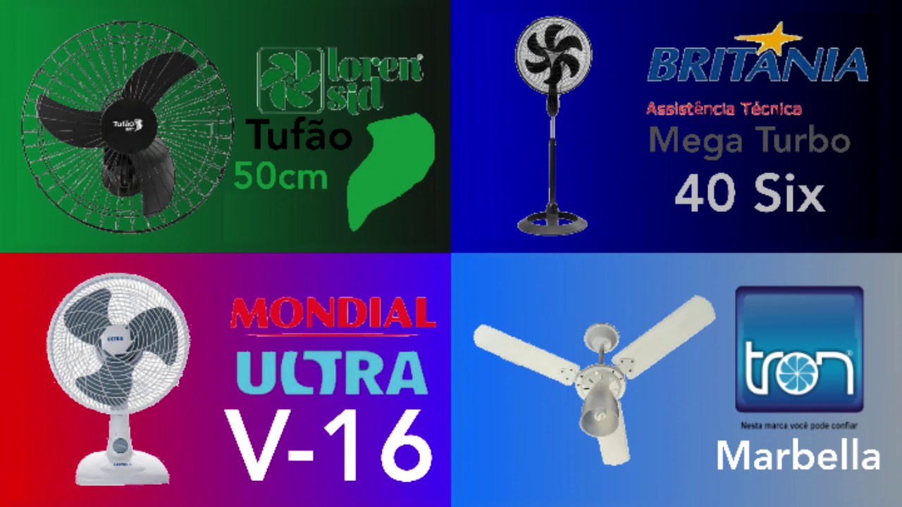 [Request 4x] Ventiladores Loren Sid Tufão 50, Ultra V-16, Britânia Mega Turbo 40 Six & Tron Marbella