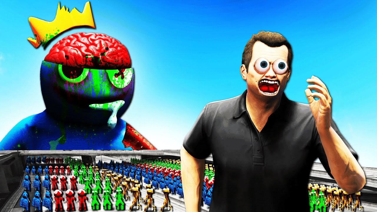 Surviving RAINBOW FRIENDS ZOMBIE APOCALYPSE In GTA 5