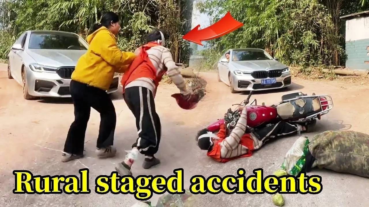 A vicious couple attacked a young man who had fallen off his motorcycle