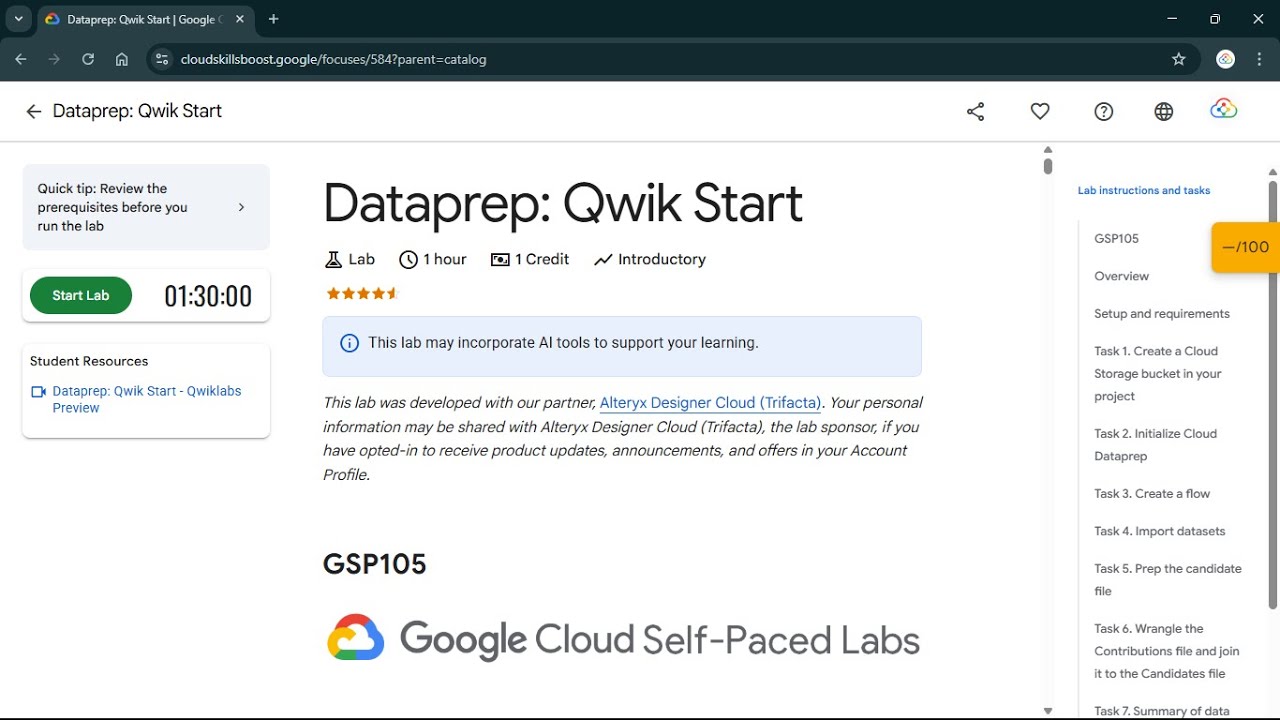 Dataprep: Qwik Start | #qwiklabs | #GSP105 #CLI
