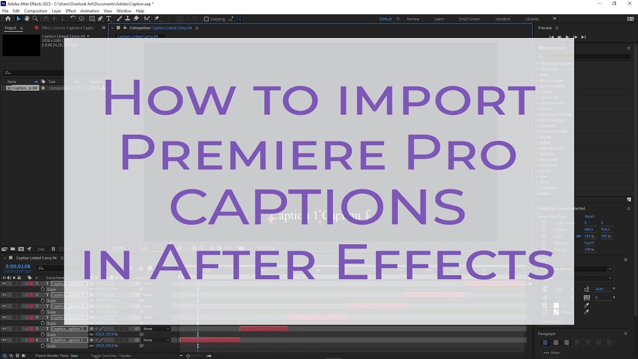 How to IMPORT Premiere Pro SUBTITLES into After Effects | Dynamic Links