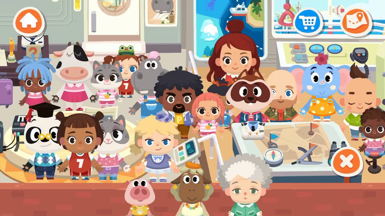 Dr. Panda Town Vacation - On Boat - All characters in the game on board - Game for Kids