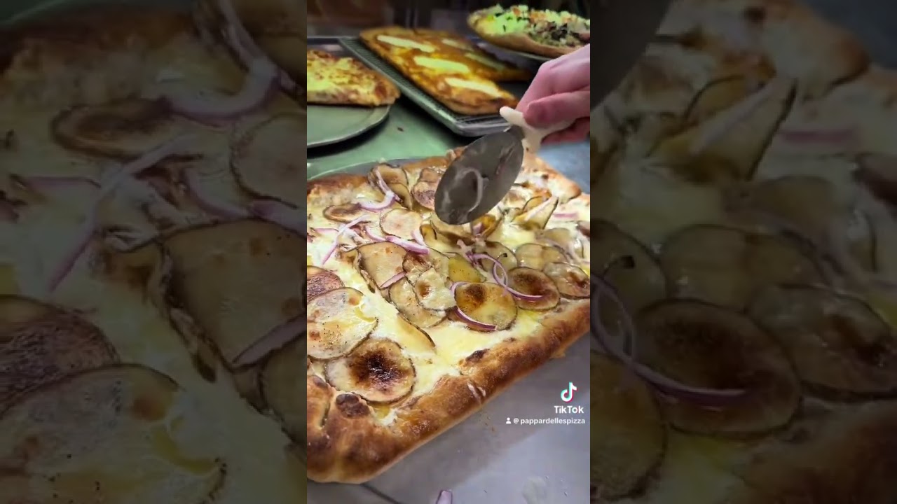 Truffle Potato Pizza Perfection 🍕🖤 | Thin Sliced Potatoes, Truffle Sauce & Mozzarella Magic!