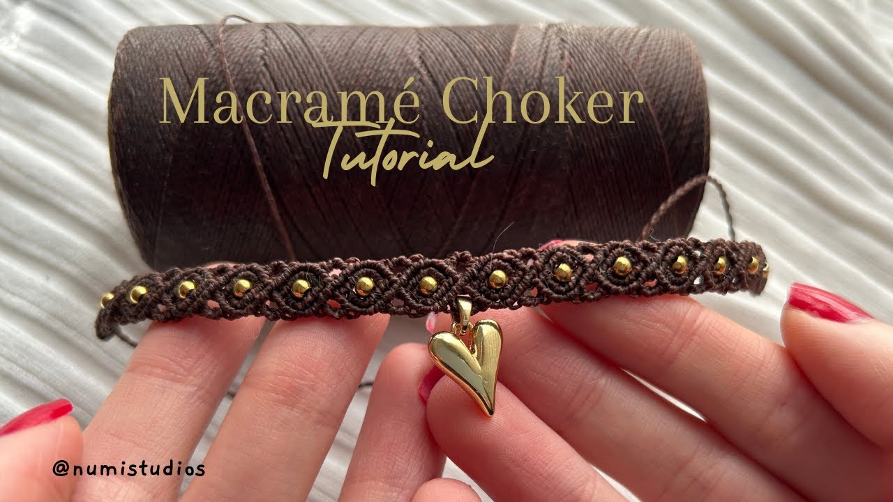 How to Make a Choker Necklace  at Home | DIY Heart Pendant Macramé Choker