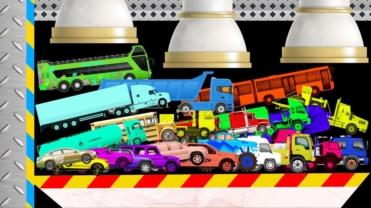 Car & Truck & Bus Race - Colored Stickman Ragdoll Battle #2