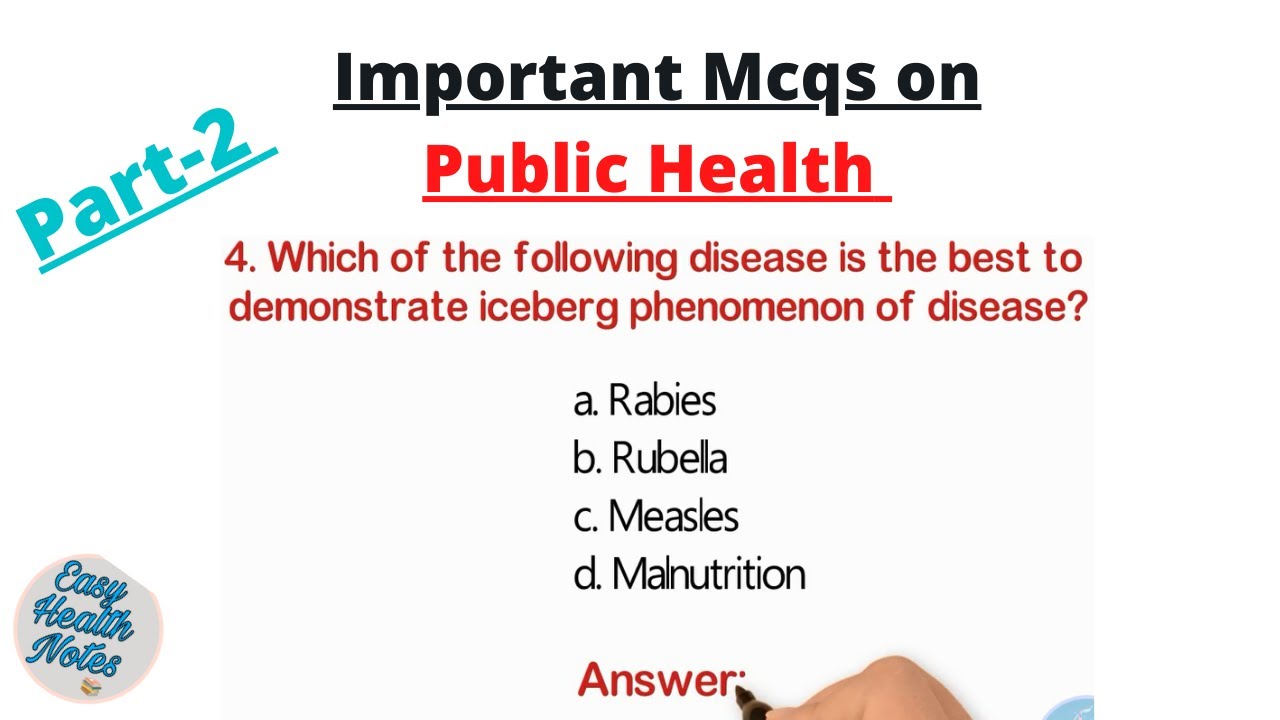 Important 50 Public health MCQs (multiple choice questions) with answers।। Part 2