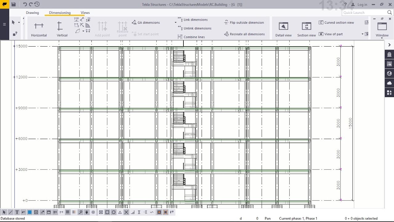 Creating Elevation View from Grids on Model | Tekla Structure
