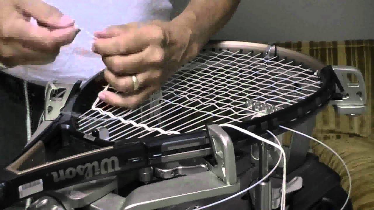 Weaving crosses - tennis racket stringing - higher quality