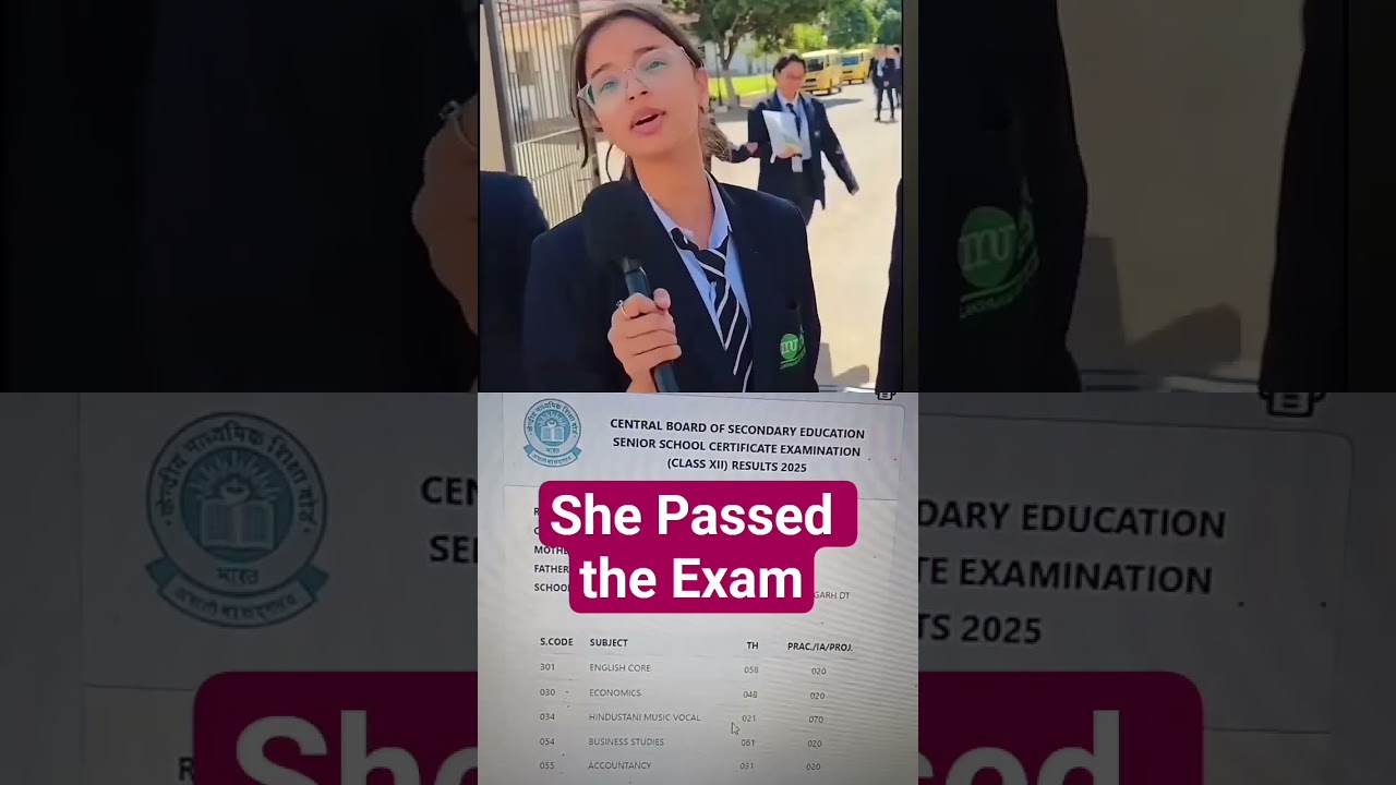 She passed the 12 commerce exam
