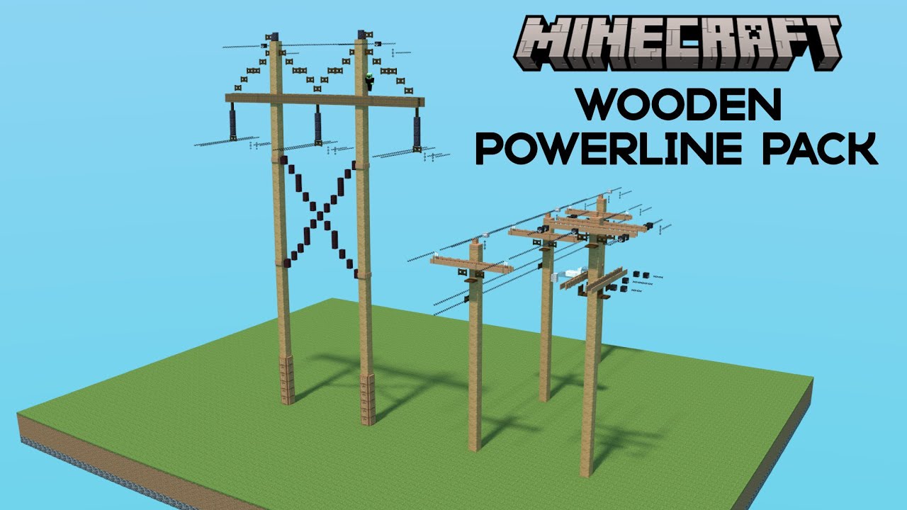 Minecraft Wooden Powerline Pack Tutorial