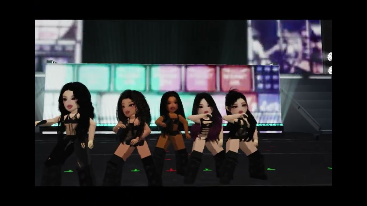 Katseye roblox performance Gameboy! !!! (yoonchae was sick) #katseye #robloxdance #gameboy #preform