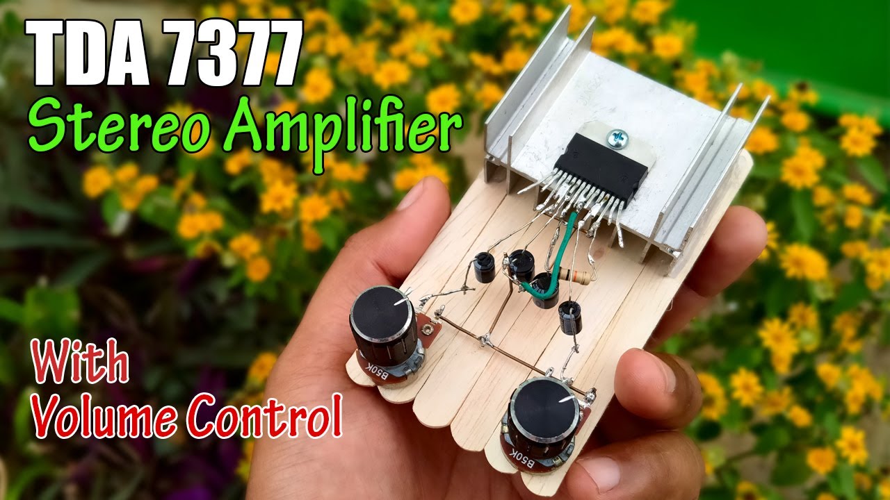 DIY Mini Amplifier TDA7377 Stereo with Volume Control || Powerfull Bass