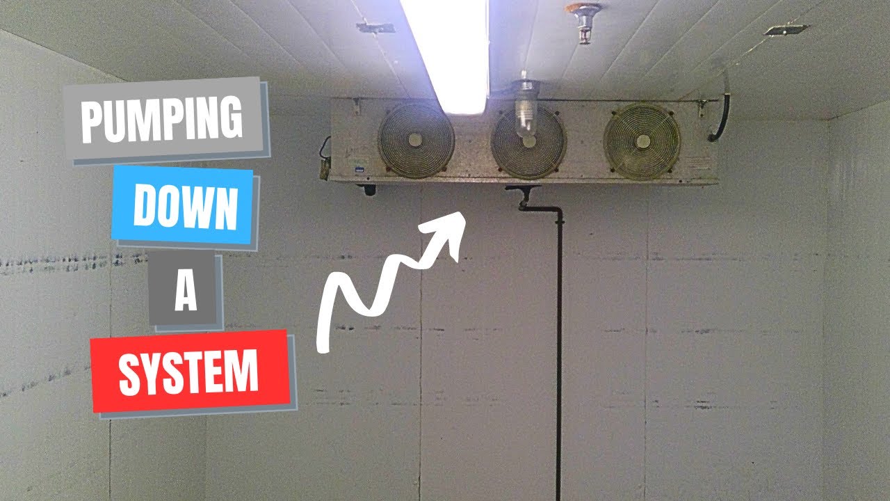 R22 Walk in Cooler теплый. Прокачиваем систему для замены соленоида на жидкостной линии.