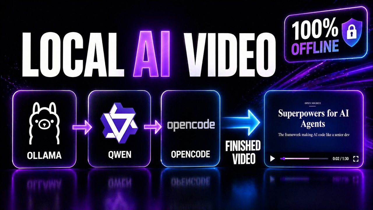 My Local AI Made This Entire Video &mdash; Qwen 3 + Ollama + OpenCode