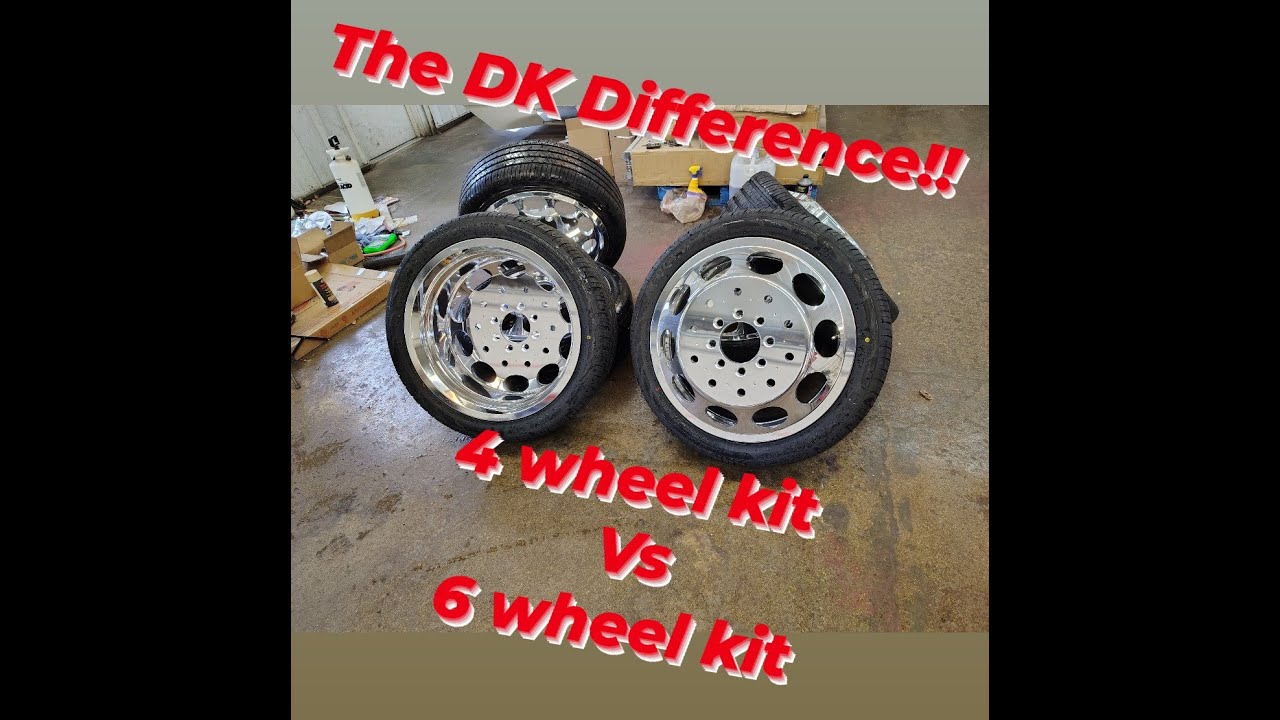 Showing the difference between a 4 an 6 wheel kit. The DK Difference!