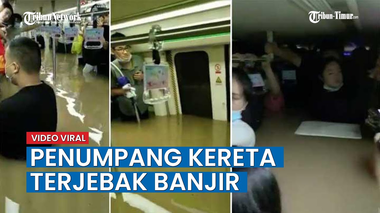 Video Mencekam Penumpang Kereta Bawah Tanah China Terjebak Banjir