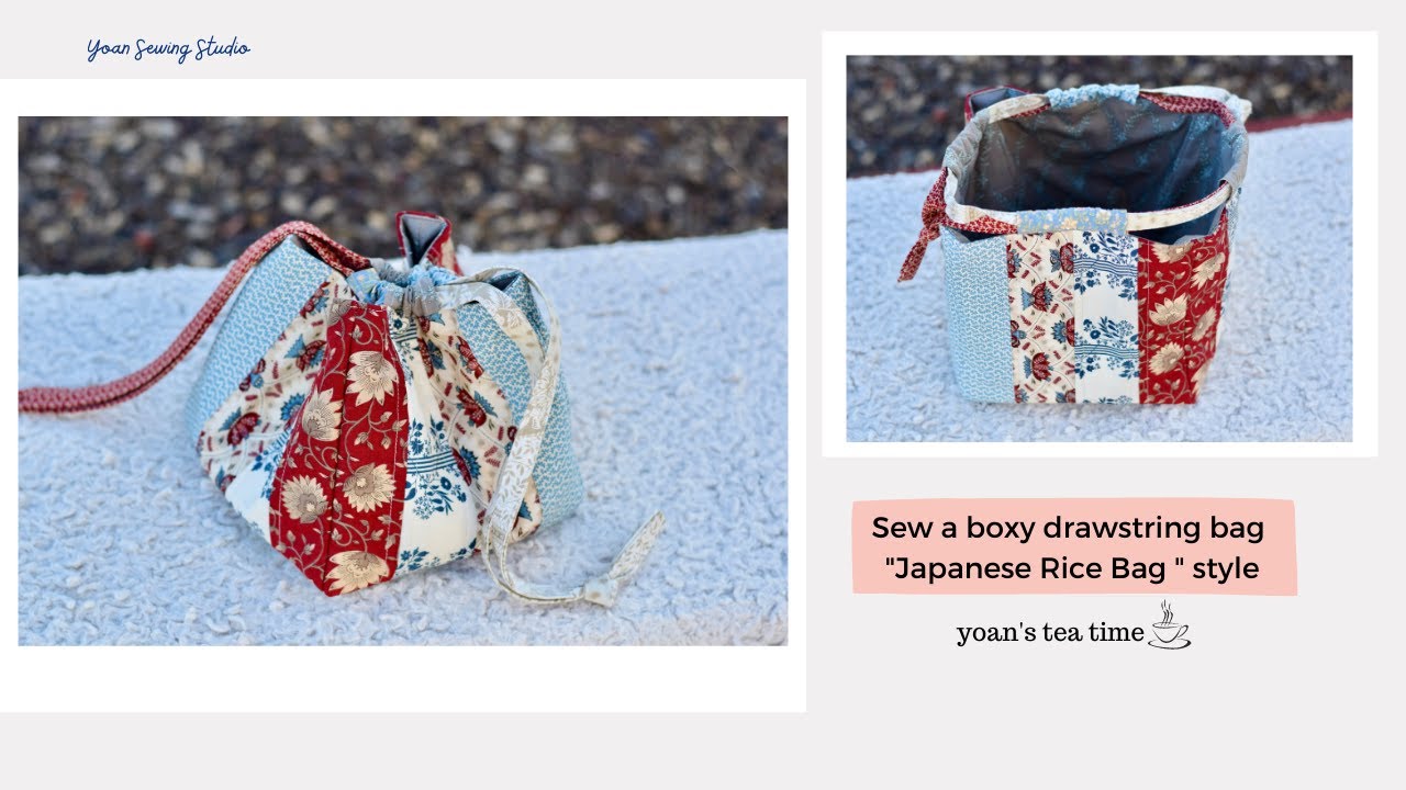 Sewing a boxy drawstring bag with Jelly Roll Strips 