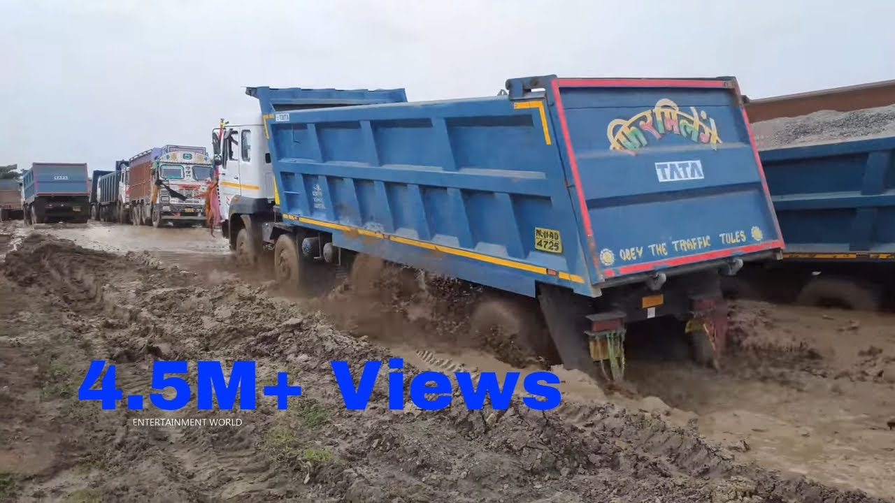 Tata Big Trucks Heavy Off-road Truck Driving.
